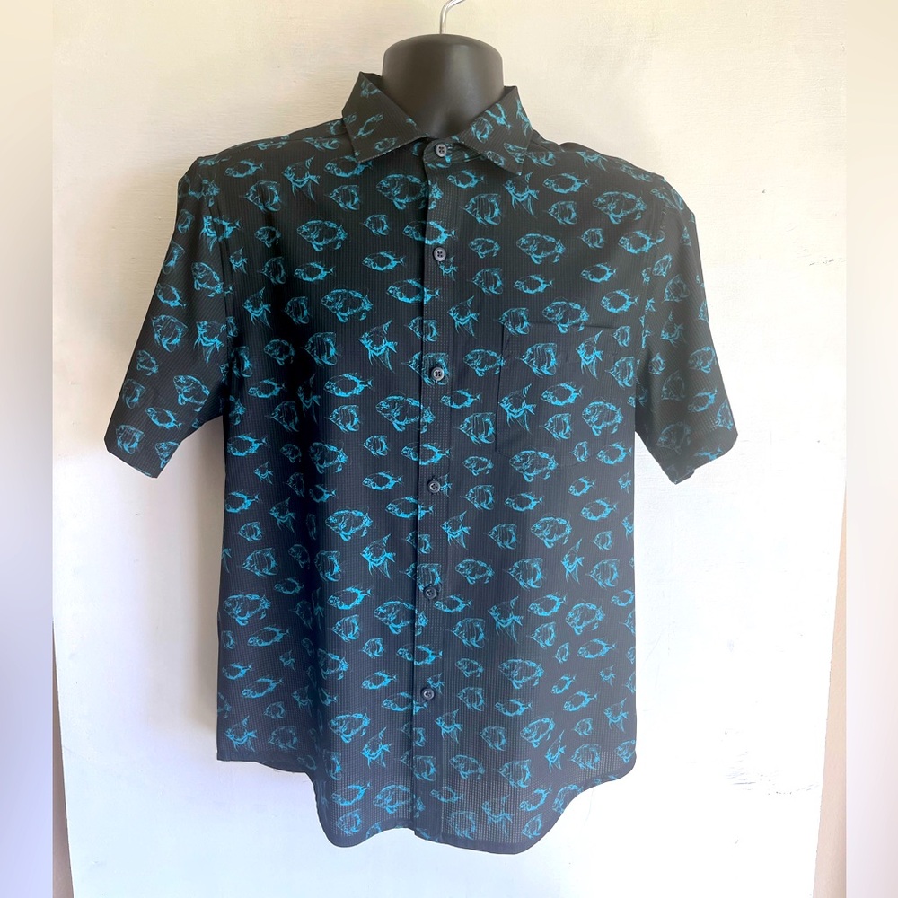 Tommy Bahama Black and Blue Casual Button Down Shirt